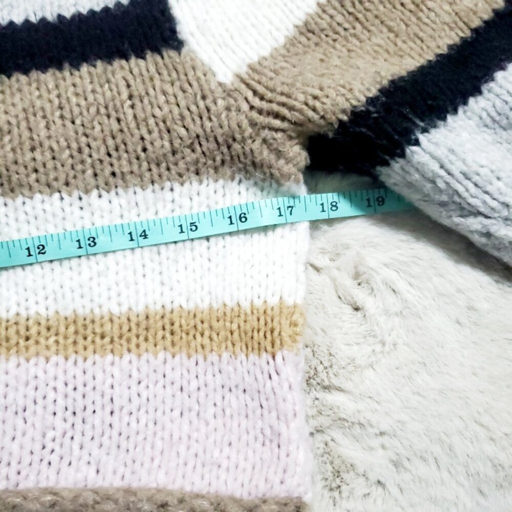 Free People Foxy Stripe Pullover Sweater Puff Sleeve Size XS Cozy Crew Neck - Picture 7 of 8